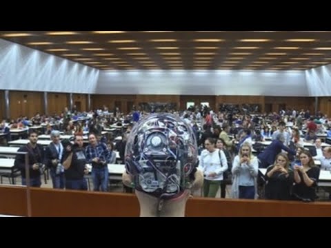 Sophia, the world's most advanced humanoid robot, visits Navarra