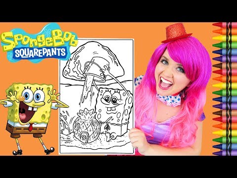 Coloring SpongeBob Squarepants Sandcastle GIANT Coloring Page Crayola Crayons | KiMMi THE CLOWN Video