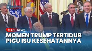 Viral Momen Donald Trump Tampak Tertidur saat Pengarahan Industri Batu Bara di Ruang Oval
