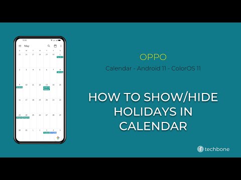 How to Show/Hide Holidays in Calendar - Oppo [Android 11 - ColorOS 11]