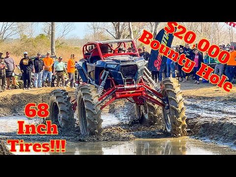 Worlds Biggest RZR 1000 crushes XBR’s $20,000 Bounty Hole at Alabama Mud Park | Big/Outlaw tire runs