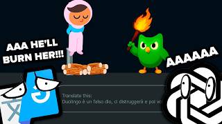 Tela de bloqueio do Duolingo, mas o ChatGPT e o Google Tradutor querem impedi-la!