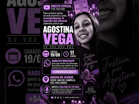 Acompañamos la Marcha del Silencio por Agostina Vega. No miremos a otro lado, Agos es de todos
