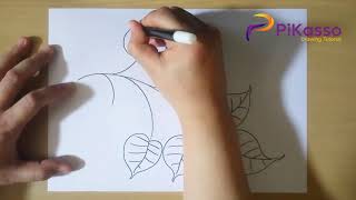 How to Draw Peepal Leaf step by step easy