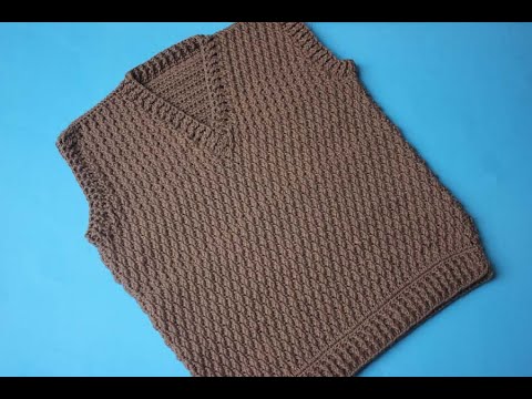 Crochet Men's Sweater Vest Tutorial// Beautiful Alpine Stitched Crochet Gents Sweater (PART-1)