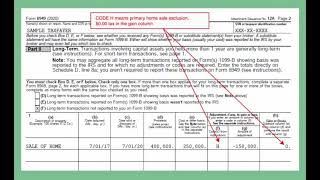 Home sale and IRS Form 8949 with $250,000 ($500,000) exclusion