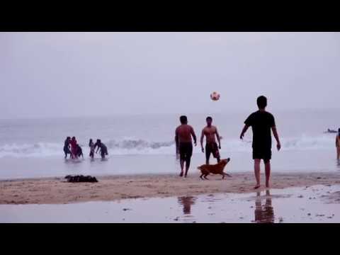 A Curious Football Player - At Varkala Beach
