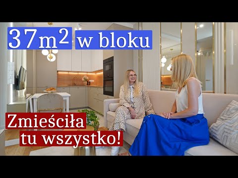 MAŁE mieszkanie 37m2 - Zmieściła tu wszystko! Wygodne wnętrza M2 w bloku 🏆 ŁAZIENKA 4m2 jak MARZENIE