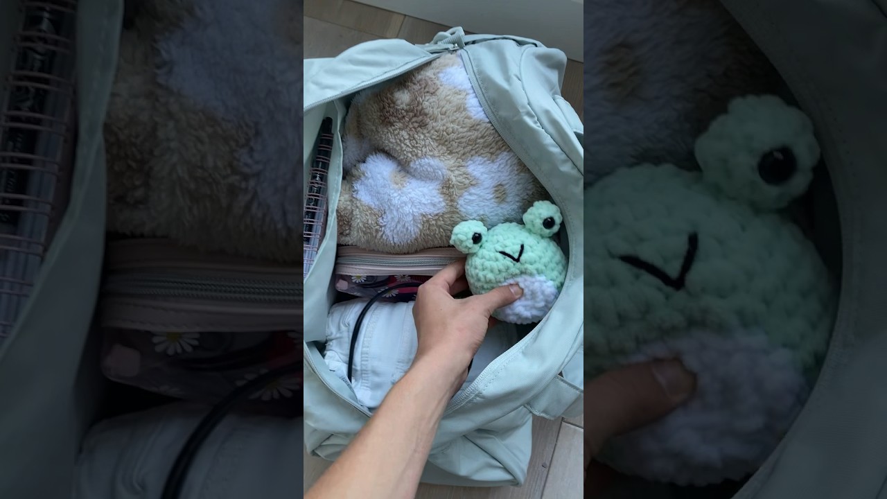 Packing for a sleepover  #satisfying #packing #aesthetic #cute #sleepover #shorts