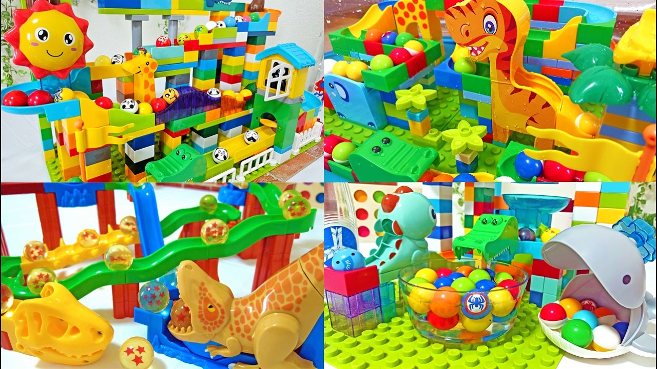 4types of satisfying block-building coasters ☆ ASMR sound of fitting blocks together