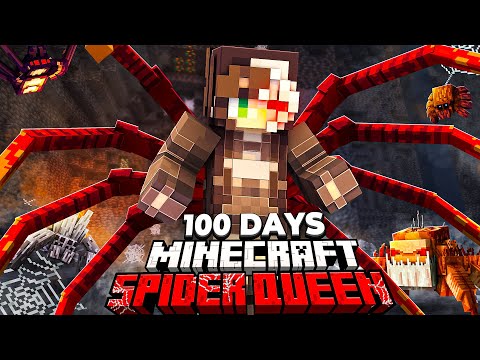 I Spent 100 Days as the SPIDER QUEEN in a Spooky Minecraft World!