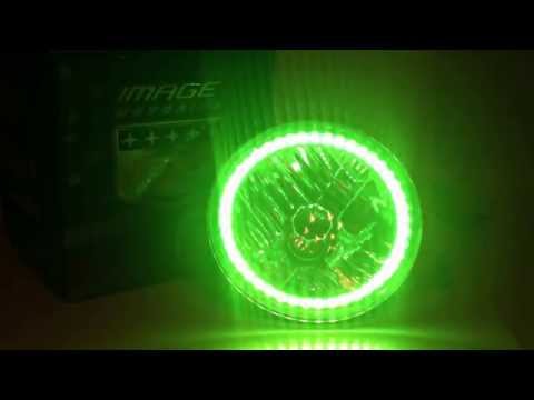 Octane Lighting 7" RGB Multi-Color Changing Halo Angel Eye Headlight by Image Motoring