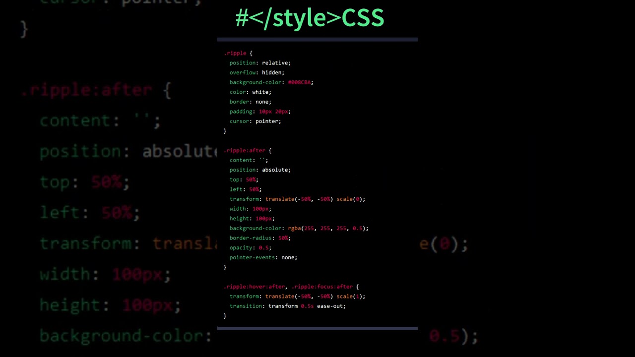 Create Ripple effect for Button using🤩 #html #css and #javascript #frontend #programming #effect