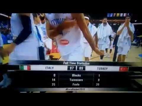 Nefes Kesen Türkiye 89-87 italya  Basketbol Maçı Son Dakikalar 05.09.2015