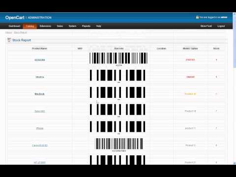 Barcode + labels for opencart module