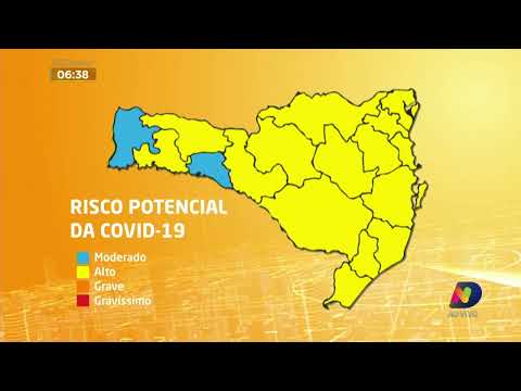 Covid-19: 15 Regiões de SC estão com risco alto e apenas duas foram classificadas em risco moderado