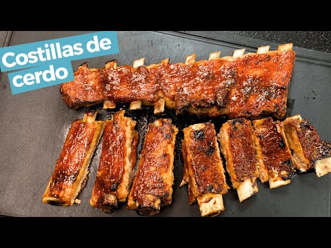 Costillas de Cerdo al Horno con salsa BBQ al Estilo Americano