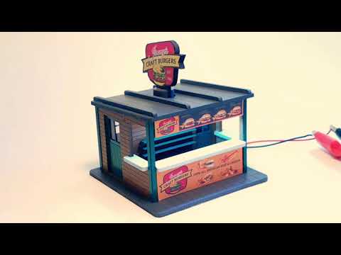 Jimmy's Burger Stand w/Motorized Rotating Banner and Light