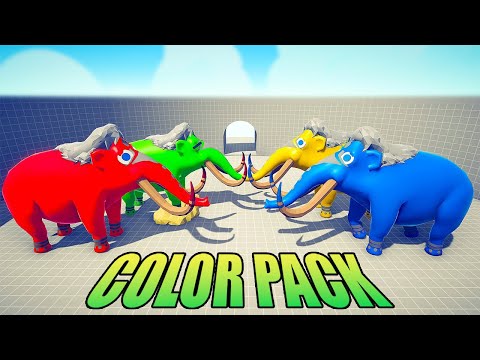 MAMMOTH COLOR PACK ARMY vs EVERY GOD - Totally Accurate Battle Simulator TABS