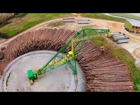 Inside USA Most Advanced Wood Sawmill Factory: Automatic Sawmilling Line Logs to Lumber Insane Speed