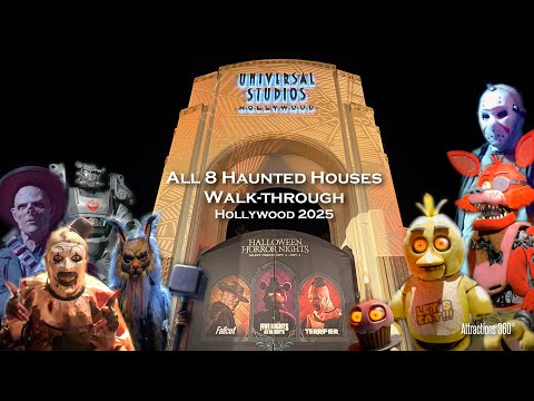 ALL 8 Haunted Houses & Terror Tram Walkthrough | Universal Studios Hollywood | HHN 2025