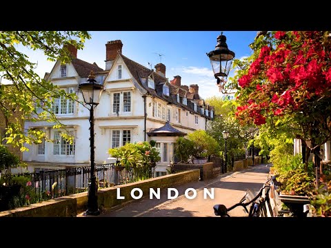 Relaxing London Streets in Spring | Swiss Cottage & Hampstead | London Walking Tour 4K
