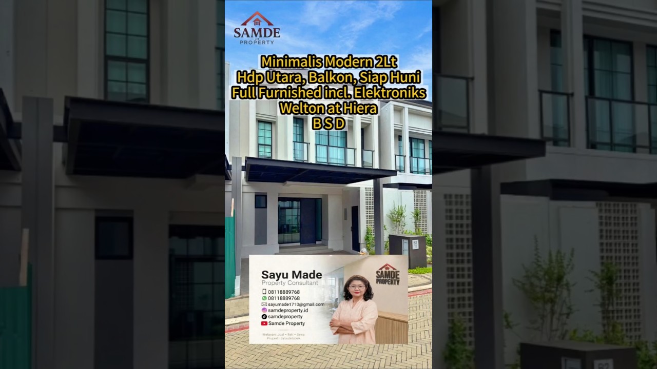 Modern Minimalist 2-Story, Fully Furnished, Welton Cluster At Hiera BSD