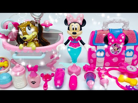 33 Minutes Satisfying Unboxing Minnie Mouse Mermaid Pet Care Set | ASMR Toy Review 2025