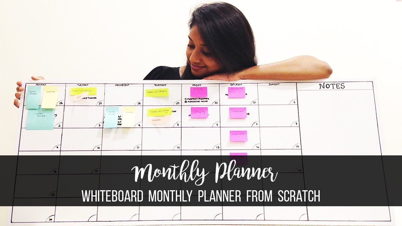 DIY Dry-Erase / Whiteboard Monthly Planner from scratch