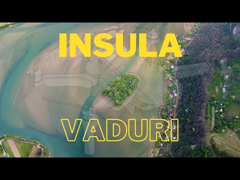 Insula Vaduri vazuta din drona ,comuna Alexandru cel Bun judetul Neamt-Video Drone Mavic Mini