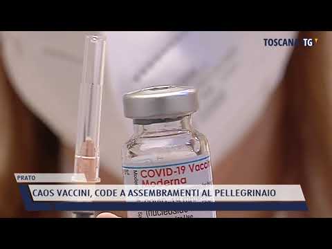 2021-05-17 PRATO - CAOS VACCINI, CODE A ASSEMBRAMENTI AL PELLEGRINAIO