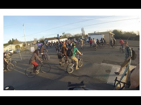 Critical Mass Bike Ride in Arcata, California