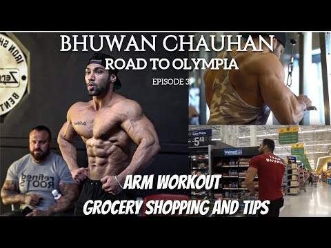 Road to Olympia Ep. 3 | Arm Workout | Grocery Shopping on Prep