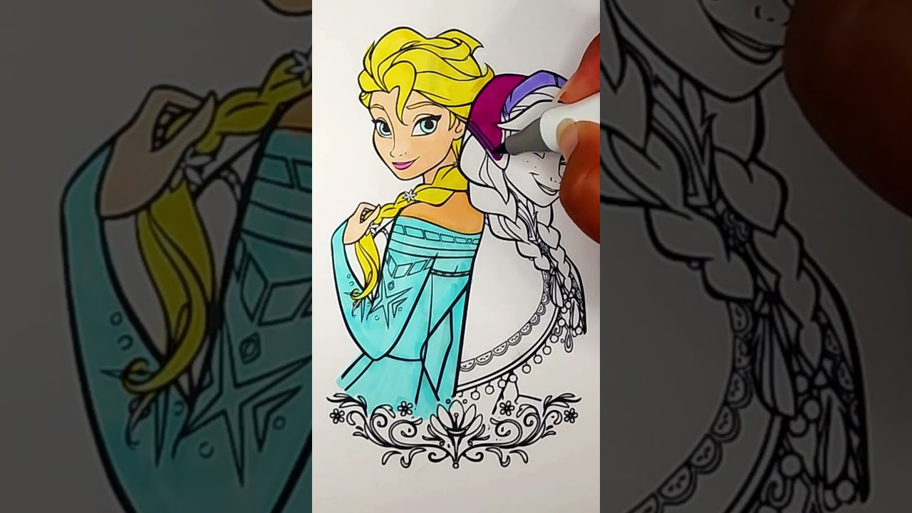 Frozen Anna Elsa Coloring Page