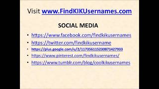 KIK Usernames