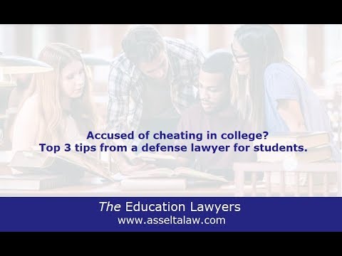 Part of a video titled Accused of Cheating? Top Three Tips from a Defense Lawyer for Students