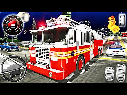 Fire Truck Rescue Driving Sim 3D - 911 Car City Duty Emergency - Best Android GamePlay
