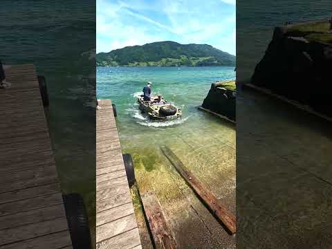 VW 166 Schwimmwagen drives out of the lake @ Int. Schwimmwagen Treffen 2024 in Mondsee/Austria !