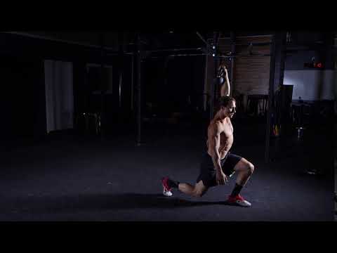 Single Arm Kettlebell Overhead Walking Lunge