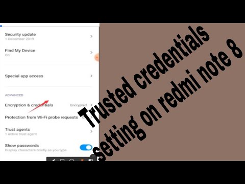 Trusted credentials setting on redmi note 8