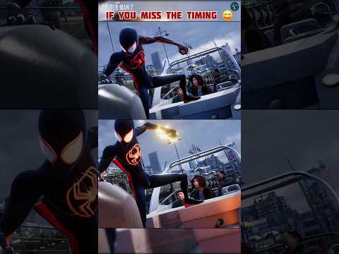 WHAT HAPPENS IF SPIDER-MAN MISS THE TIMING 💯🔥 PS5 #spiderman #marvel
