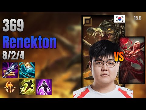369 Top Renekton vs Vladimir lol KR solo rank Full Game 15.6 | 369 레넥톤 vs 블라디미르