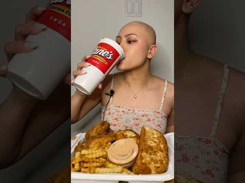 DRINKING CANES SAUCE?!?!🍗🥤 #shorts #mukbang #friedchicken #raisingcanes