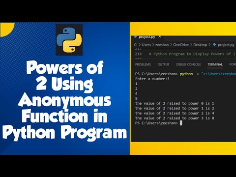 Powers Of 2 Using Anonymous Function In Python Program Python Practice Program