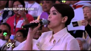 Jamie Rivera, Filipino Gospel singer, performs for Pope Francis