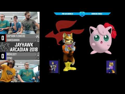 Jayhawk Arcadian 2018 SSBM - C. Flowers & Dansdaman Vs. Wohlgey & Dyno - Doubles Winners Finals