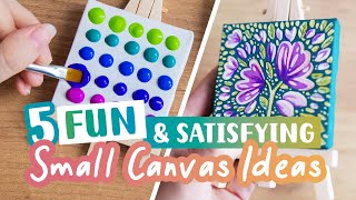 5 Quick & Easy Small Canvas Paintings |Creative Acrylic & Oil Ideas
