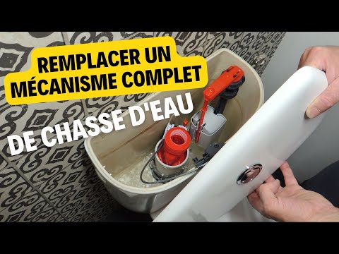 Part of a video titled Comment remplacer une chasse d'eau ou mécanisme de WC