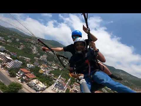 Shahzad paragliding over Alanya beach