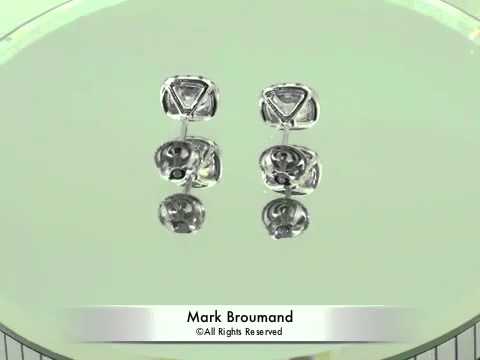 2.05ct Antique Cushion Brilliant Diamond Stud Earrings - Mark Broumand